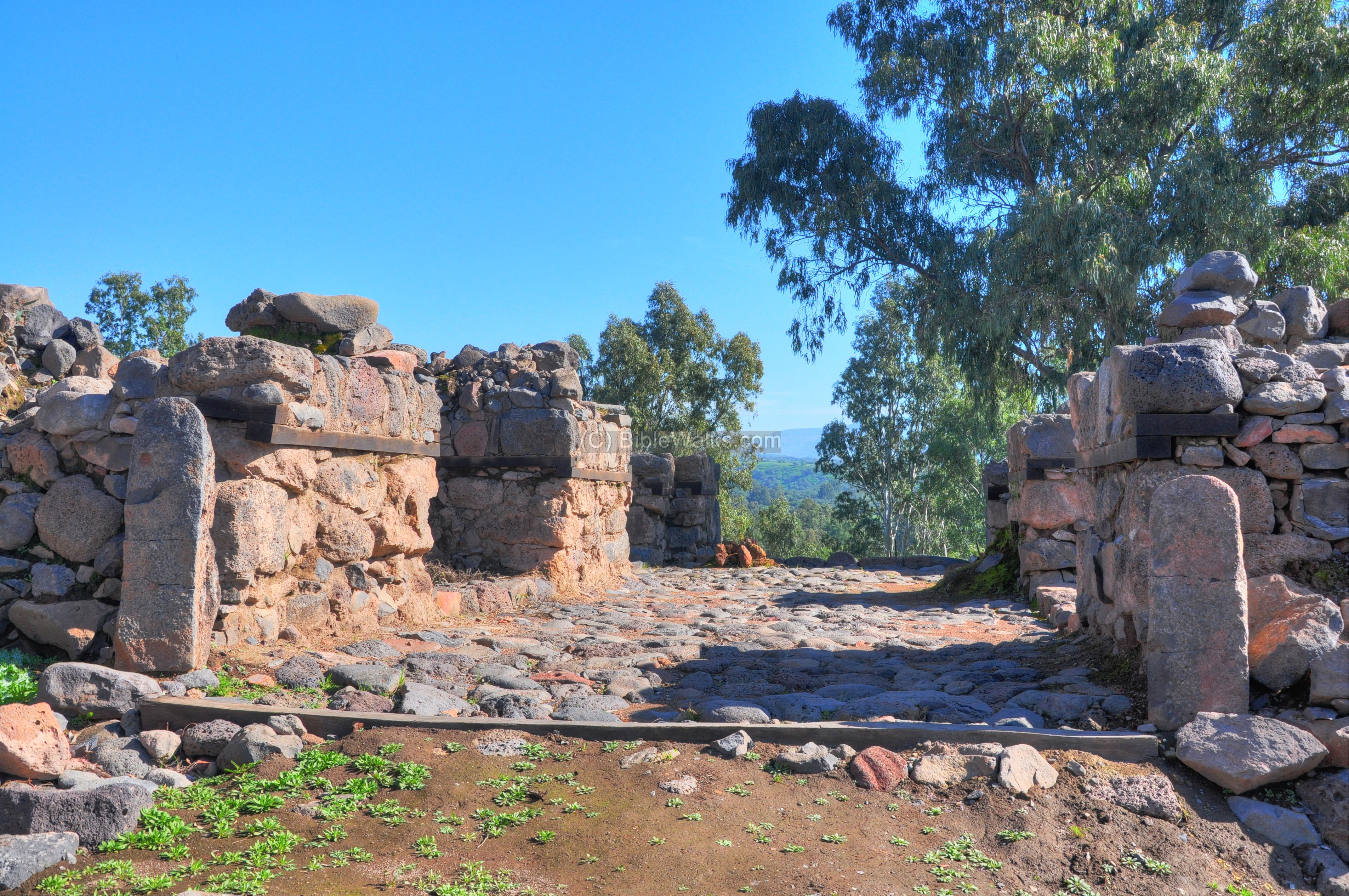 上图：伯赛大遗址的城门。